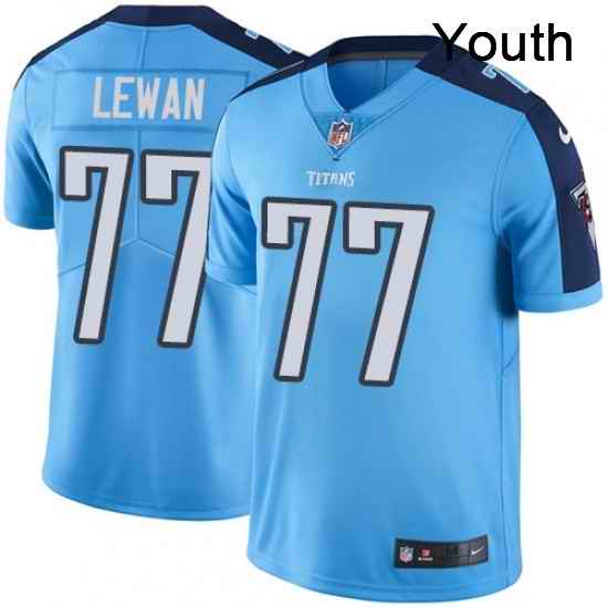 Youth Nike Tennessee Titans 77 Taylor Lewan Light Blue Team Color Vapor Untouchable Limited Player NFL Jersey